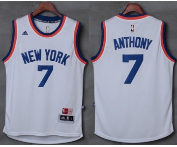 Knicks #7 Carmelo Anthony New White Stitched NBA Jersey