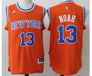 Men's New York Knicks #13 Joakim Noah Orange Stitched NBA Adidas Revolution 30 Swingman Jersey