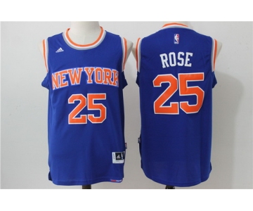 Men's New York Knicks #25 Derrick Rose Blue Revolution 30 Swingman Basketball Jersey