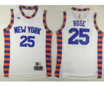 Men's New York Knicks #25 Derrick Rose New White Stitched NBA Adidas Revolution 30 Swingman Jersey