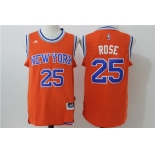 Men's New York Knicks #25 Derrick Rose Orange Revolution 30 Swingman Basketball Jersey