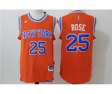 Men's New York Knicks #25 Derrick Rose Orange Revolution 30 Swingman Basketball Jersey