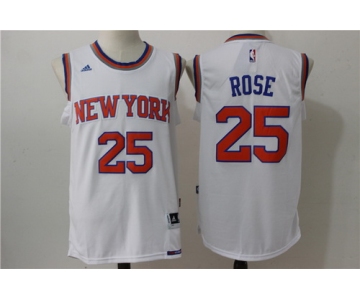 Men's New York Knicks #25 Derrick Rose White Revolution 30 Swingman Basketball Jersey