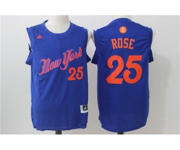 Men's New York Knicks #25 Derrick Rose adidas Royal Blue 2016 Christmas Day Stitched NBA Swingman Jersey