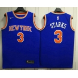 Men's New York Knicks #3 John Starks New Blue 2017-2018 Nike Swingman Stitched NBA Jersey