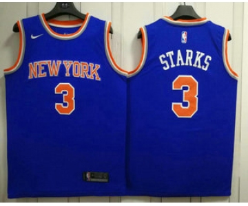 Men's New York Knicks #3 John Starks New Blue 2017-2018 Nike Swingman Stitched NBA Jersey