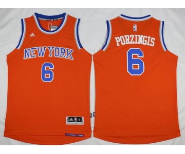 Men's New York Knicks #6 Kristaps Porzingis Revolution 30 Swingman 2015-16 Orange Jersey