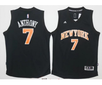 Men's New York Knicks #7 Carmelo Anthony Black Stitched 2016 NBA Adidas Revolution 30 Swingman Jersey