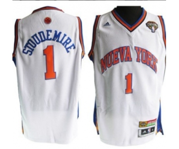 New York Knicks #1 Amare Stoudemire Latin Nights Revolution 30 Swingman White Jersey