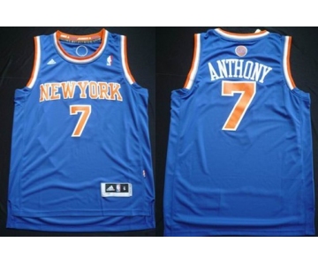 New York Knicks #7 Carmelo Anthony Revolution 30 Swingman 2013 Blue Jersey