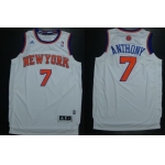 New York Knicks #7 Carmelo Anthony Revolution 30 Swingman 2013 White Jersey