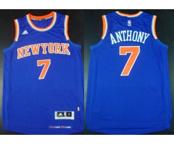 New York Knicks #7 Carmelo Anthony Revolution 30 Swingman 2014 New Blue Jersey