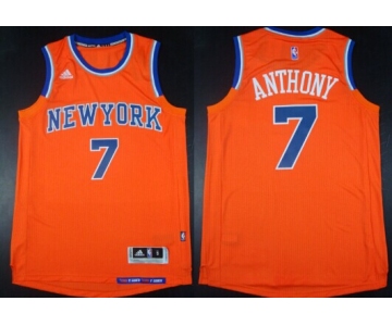 New York Knicks #7 Carmelo Anthony Revolution 30 Swingman 2014 New Orange Jersey