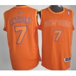 New York Knicks #7 Carmelo Anthony Revolution 30 Swingman Orange Big Color Jersey