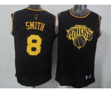 New York Knicks #8 J.R. Smith Revolution 30 Swingman 2014 Black With Gold Jersey