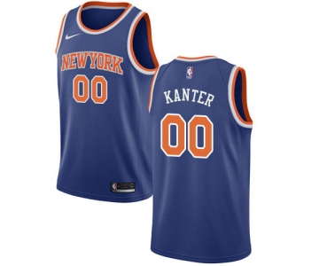 Nike Knicks #00 Enes Kanter Blue NBA Swingman Icon Edition Jersey