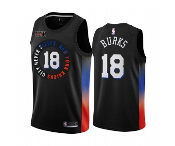 Nike Knicks #18 Alec Burks Black NBA Swingman 2020-21 City Edition Jersey