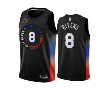 Nike Knicks #8 Austin Rivers Black NBA Swingman 2020-21 City Edition Jersey