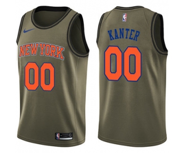 Nike New York Knicks #0 Enes Kanter Green Salute to Service NBA Swingman Jersey