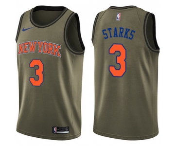 Nike New York Knicks #3 John Starks Green Salute to Service NBA Swingman Jersey