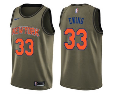 Nike New York Knicks #33 Patrick Ewing Green Salute to Service NBA Swingman Jersey