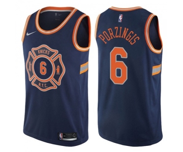 Nike New York Knicks #6 Kristaps Porzingis Navy NBA Swingman City Edition Jersey