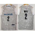 Men's Washington Wizards #2 John Wall Adidas 2015 Gray City Lights Swingman Jersey