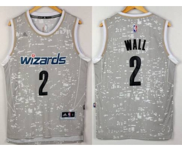 Men's Washington Wizards #2 John Wall Adidas 2015 Gray City Lights Swingman Jersey