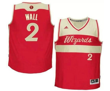 Men's Washington Wizards #2 John Wall Revolution 30 Swingman 2015 Christmas Day Red Jersey