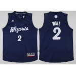 Men's Washington Wizards #2 John Wall adidas Navy Blue 2016 Christmas Day Stitched NBA Swingman Jersey