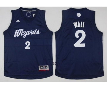 Men's Washington Wizards #2 John Wall adidas Navy Blue 2016 Christmas Day Stitched NBA Swingman Jersey