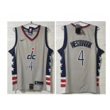Men's Washington Wizards #4 Russell Westbrook NEW Grey 2021 City Edition NBA Swingman Jersey