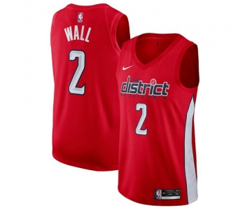 Nike Wizards #2 John Wall Red NBA Swingman Earned Edition Jersey