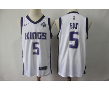 Kings 5 De'Aaron Fox White Nike Swingman Jersey