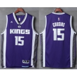 Men's Sacramento Kings #15 DeMarcus Cousins NEW Purple Stitched NBA 2016-17 adidas Revolution 30 Swingman Jersey