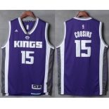 Men's Sacramento Kings #15 DeMarcus Cousins NEW Purple Stitched NBA 2016-17 adidas Revolution 30 Swingman Jersey
