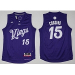 Men's Sacramento Kings #15 DeMarcus Cousins adidas Purple 2016 Christmas Day Stitched NBA Swingman Jersey