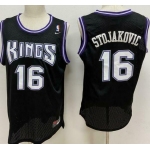 Men's Sacramento Kings #16 Peja Stojakovic Black Soul Swingman Jersey