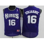 Men's Sacramento Kings #16 Peja Stojakovic Purple Soul Swingman Jersey