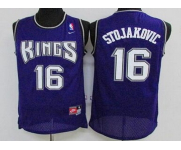 Men's Sacramento Kings #16 Peja Stojakovic Purple Soul Swingman Jersey