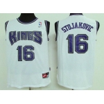 Men's Sacramento Kings #16 Peja Stojakovic White Soul Swingman Jersey