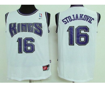 Men's Sacramento Kings #16 Peja Stojakovic White Soul Swingman Jersey