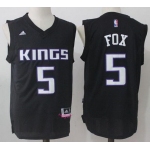 Men's Sacramento Kings #5 De'Aaron Fox Black Fashion Stitched NBA adidas Revolution 30 Swingman Jersey