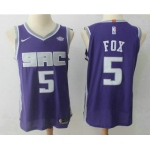 Men's Sacramento Kings #5 De'Aaron Fox Purple 2017-2018 Nike Authentic Stitched NBA Jersey