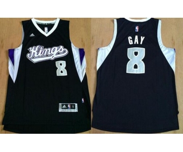 Men's Sacramento Kings #8 Rudy Gay Revolution 30 Swingman New Black Jersey