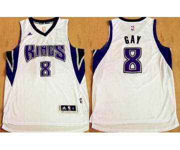 Men's Sacramento Kings #8 Rudy Gay Revolution 30 Swingman New White Jersey