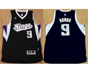 Men's Sacramento Kings #9 Rajon Rondo Revolution 30 Swingman New Black Jersey