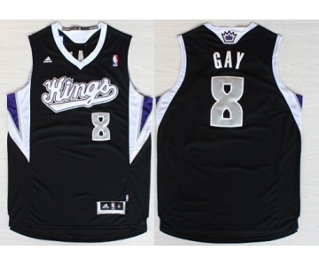 Sacramento Kings #8 Rudy Gay Revolution 30 Swingman Black Jersey