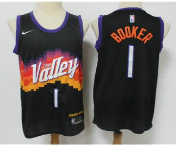 Men's Phoenix Suns #1 Devin Booker Black 2021 City Edition NBA Swingman Jersey