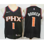 Men's Phoenix Suns #1 Devin Booker Black Nike 75th Anniversary Diamond 2021 Stitched Jersey